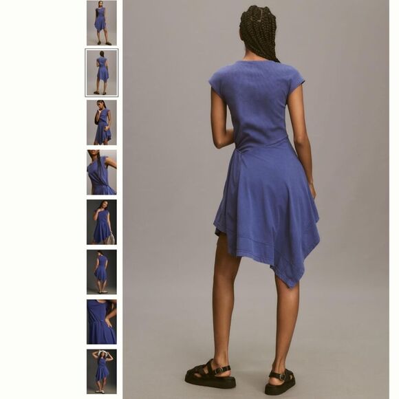 Daily Practice by Anthropologie Short-Sleeve Asymmetrical Midi Dress - Picture 2 of 4